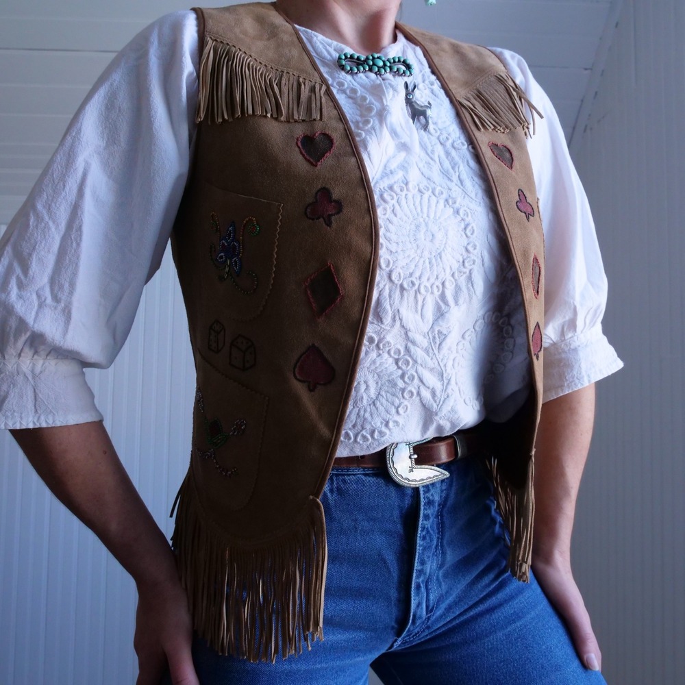 NWT RRL & Co Limited‎ edition 21 of 50 hand embroidered beaded suede vest
